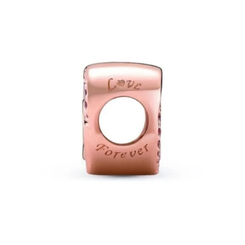 ✅Pandora Moments 14K Rose Gold Plated CZ Heart Fancy Fairy Tale Charm